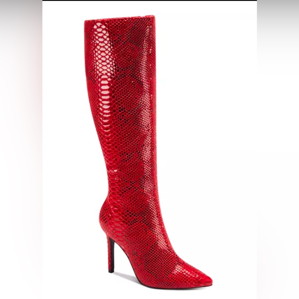 Red Snake Skin Boots Sz.9